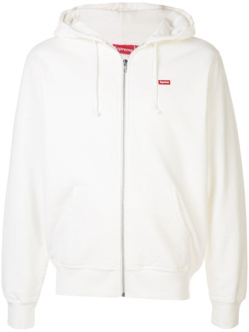 Poleron Supreme Small Box Logo Zip-Up Hombre Blancas Colombia | S9O-99590