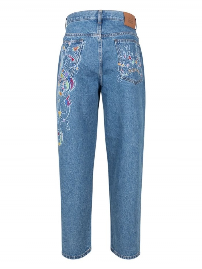 Jeans Supreme X Coogi Baggy Embroidered Loose-fit Mujer Azules Colombia | N1Z-77354