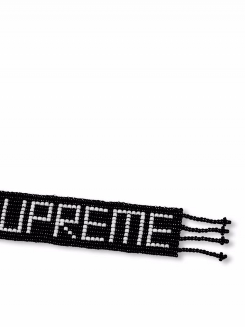 Llaveros Supreme Beaded Logo Mujer Negras Colombia | R2D-83951