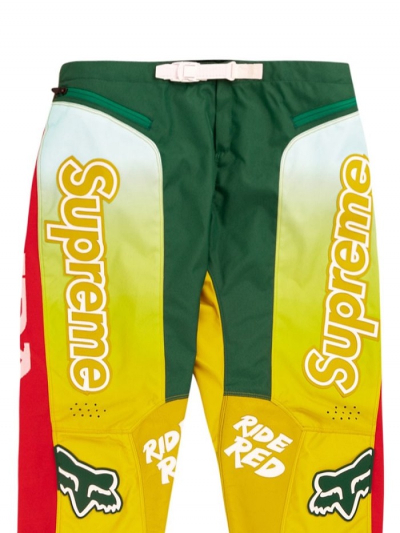 Pantalon Deportivo Supreme Honda Fox Carreras Moto Pista Pants Hombre Amarillo Colombia | X6L-98043