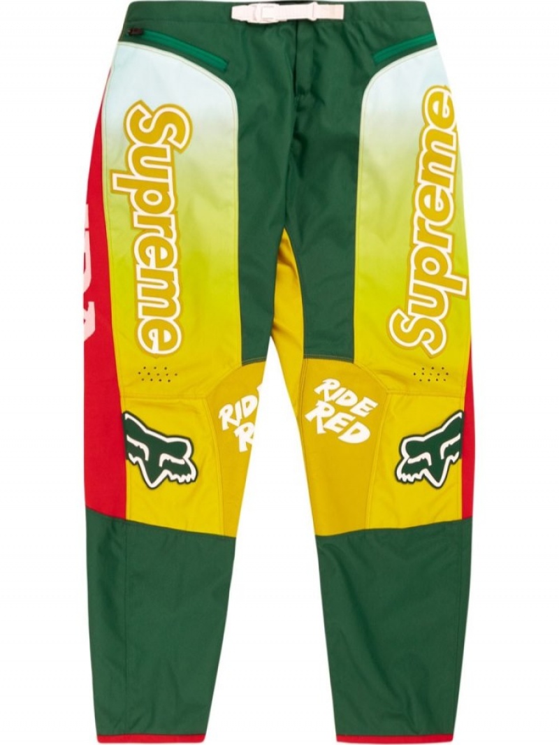 Pantalon Deportivo Supreme Honda Fox Carreras Moto Pista Pants Hombre Amarillo Colombia | X6L-98043