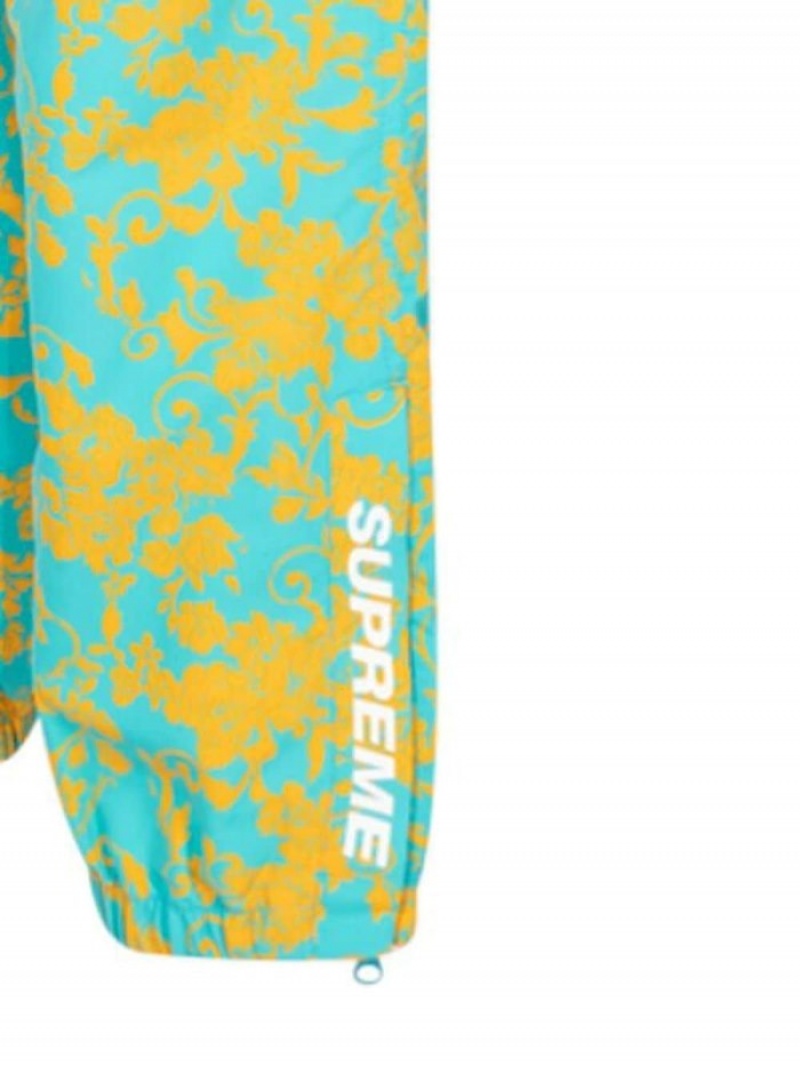 Pantalon Deportivo Supreme Warm Up Abstract-pattern Pista Trousers Hombre Teal Floral Colombia | N5Z-32947