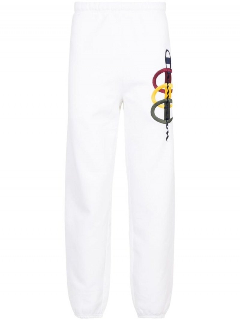 Pantalon Deportivo Supreme X Champion Stacked C Pista Pants Hombre Blancas Colombia | E6V-63864