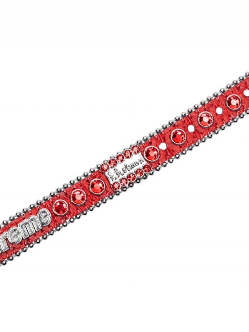 Accesorios Para Mascotas Supreme B.B. Simon Studded Dog Collar Mujer Rojas Colombia | S3U-48943