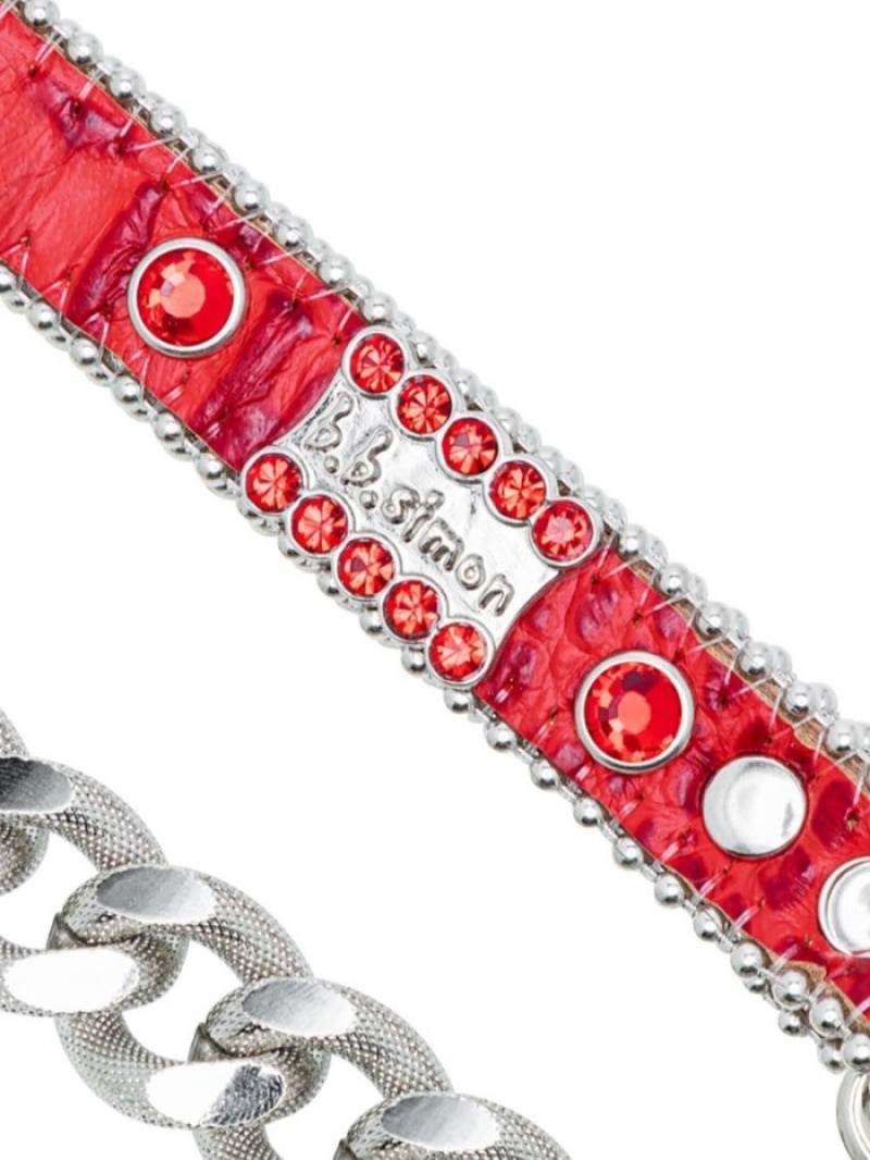 Accesorios Para Mascotas Supreme B.B. Simon Studded Dog Leash Mujer Rojas Colombia | H1B-08384