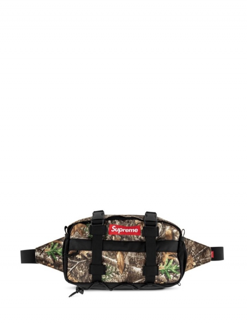 Riñonera Supreme Camouflage Hombre Negras Colombia | Y8T-12061