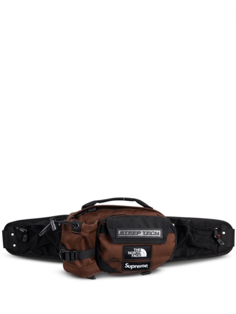 Riñonera Supreme X The North Face Steep Tech Cintura Bag Hombre Marrones Negras Blancas Colombia | S2Q-86067