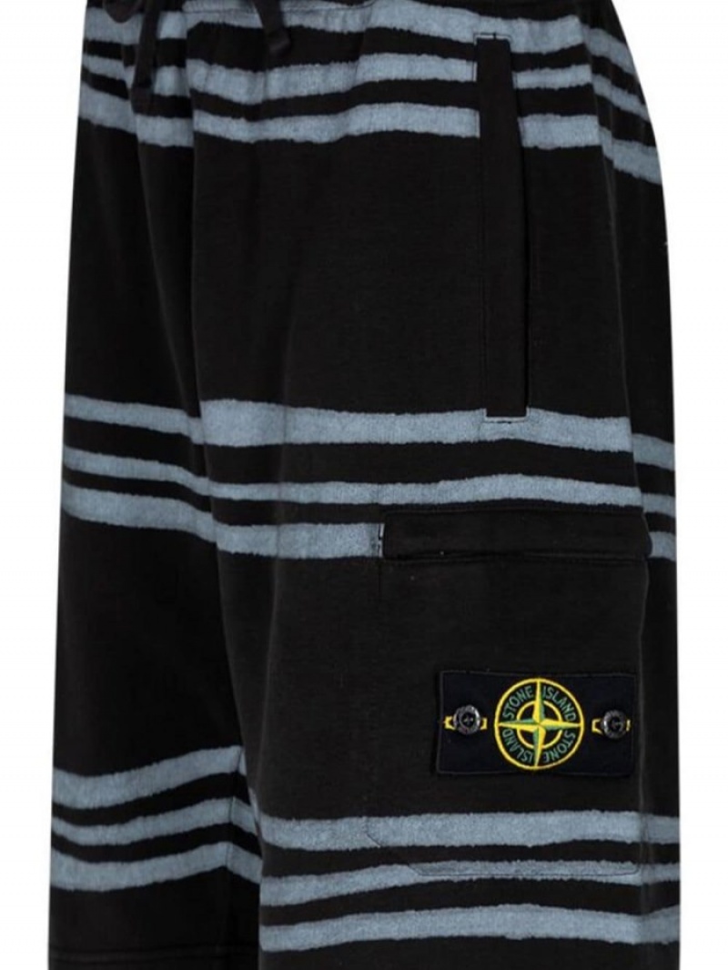 Short Supreme X Stone Island Warp Stripe Hombre Negras Colombia | N3B-31650