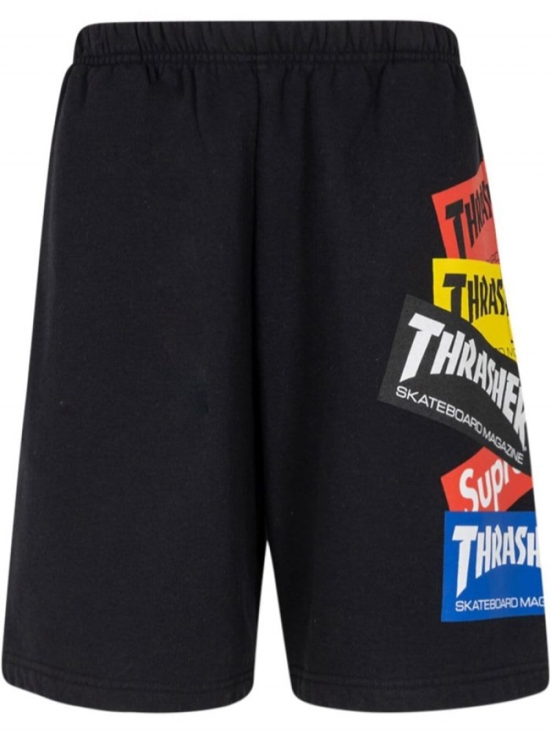 Short Supreme X Thrasher Multi Logo Pista Hombre Negras Colombia | V1H-12558