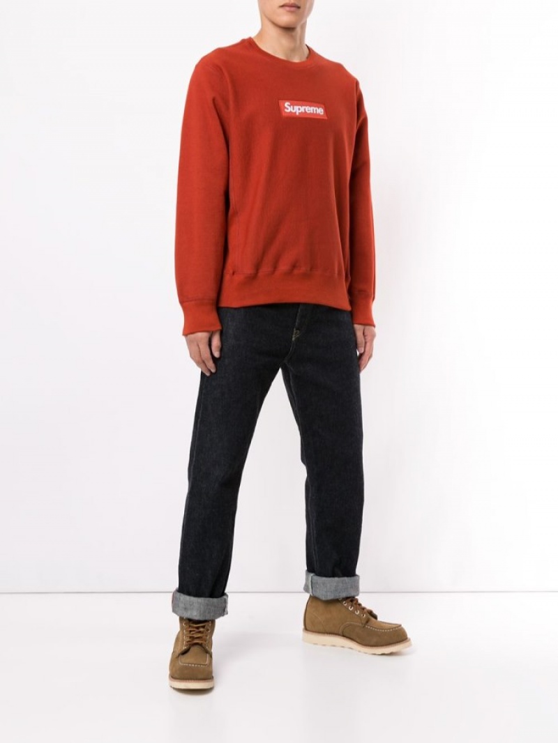 Sudaderas Supreme Box Logo Cres-neck Hombre Rojas Colombia | N3F-28552