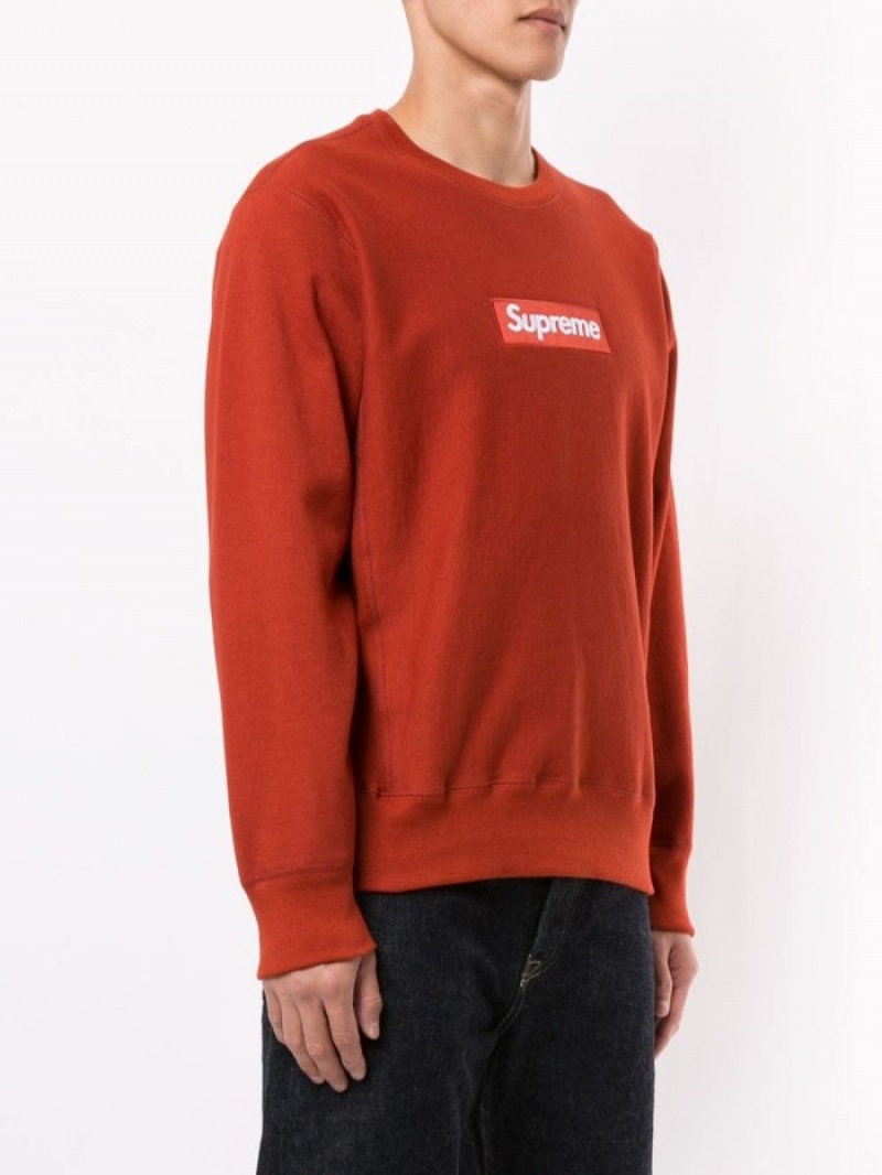 Sudaderas Supreme Box Logo Cres-neck Hombre Rojas Colombia | N3F-28552