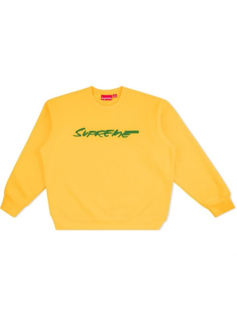 Sudaderas Supreme Futura Logo Crew Neck Hombre Amarillo Colombia | C4K-16789