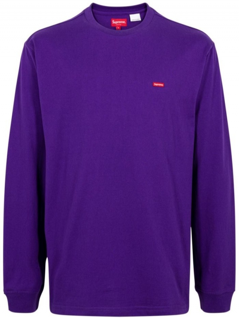 Sudaderas Supreme Small Box Logo Long-sleeve T-Shirt Hombre Moradas Colombia | F3A-06810