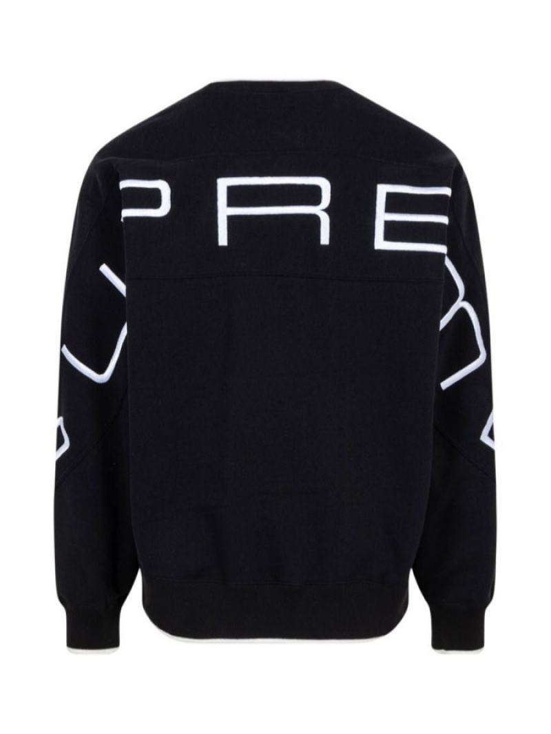 Sudaderas Supreme Stretch Crewneck Hombre Negras Colombia | N9O-54678