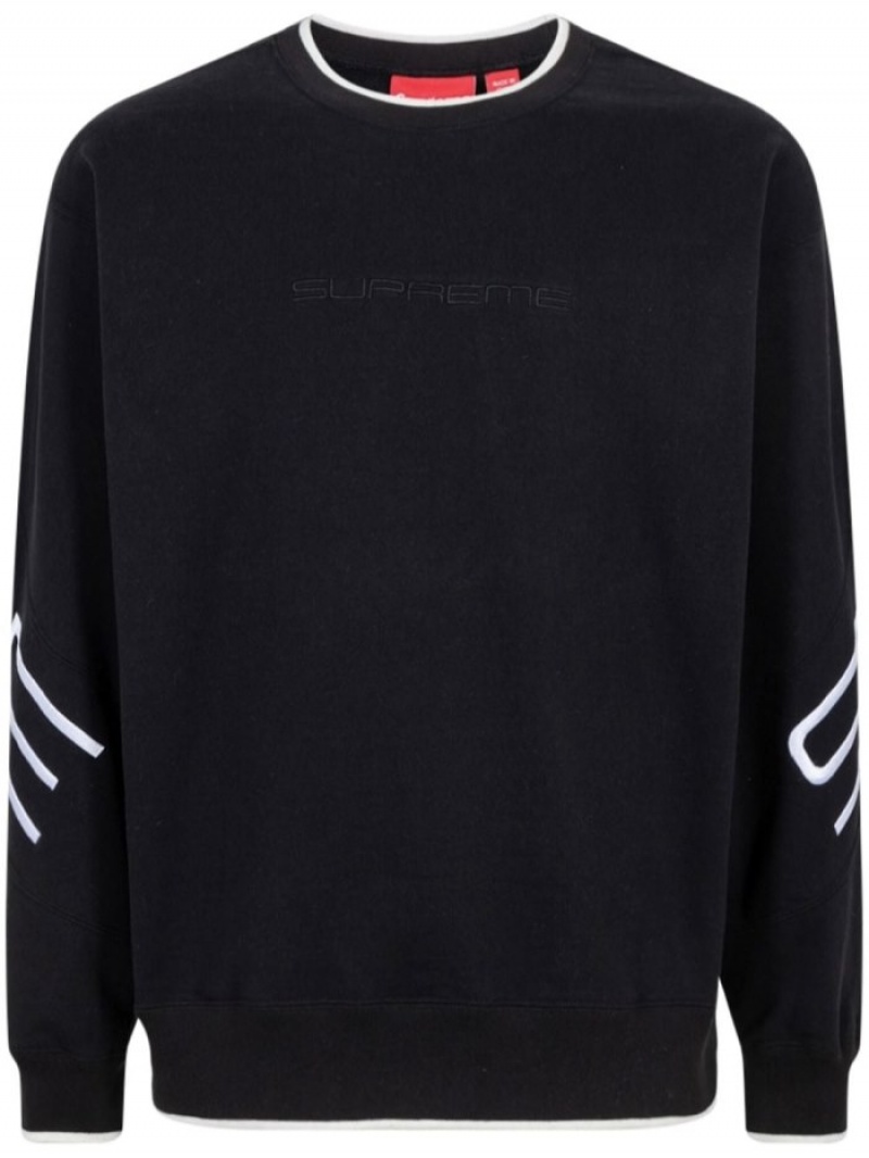 Sudaderas Supreme Stretch Crewneck Hombre Negras Colombia | N9O-54678