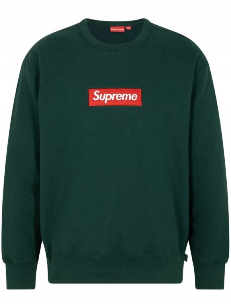 Suéteres Supreme Box Logo Crewneck Sweatshirt Mujer Verde Colombia | F0R-90761