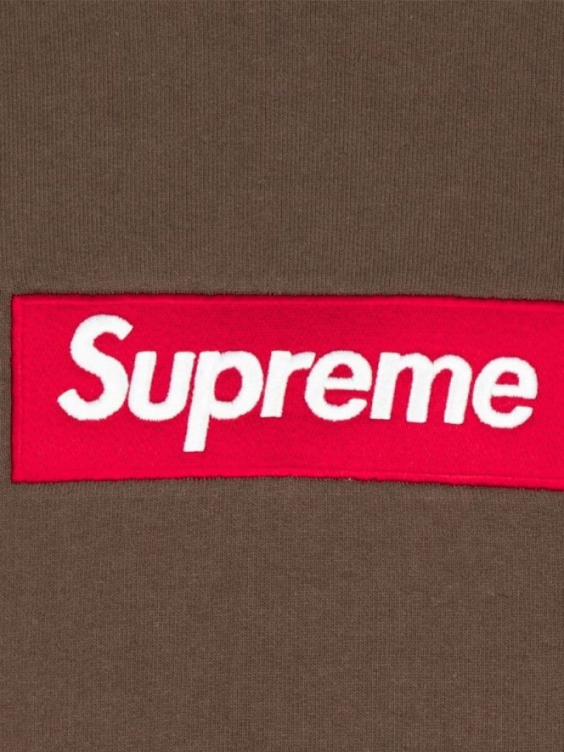 Suéteres Supreme Box Logo Crewneck Sweatshirt Mujer Marrones Colombia | W3E-98849