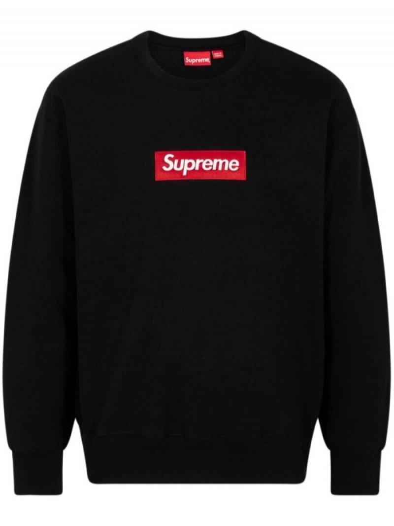 Suéteres Supreme Box Logo Crewneck Sweatshirt Mujer Negras Colombia | C5N-79073