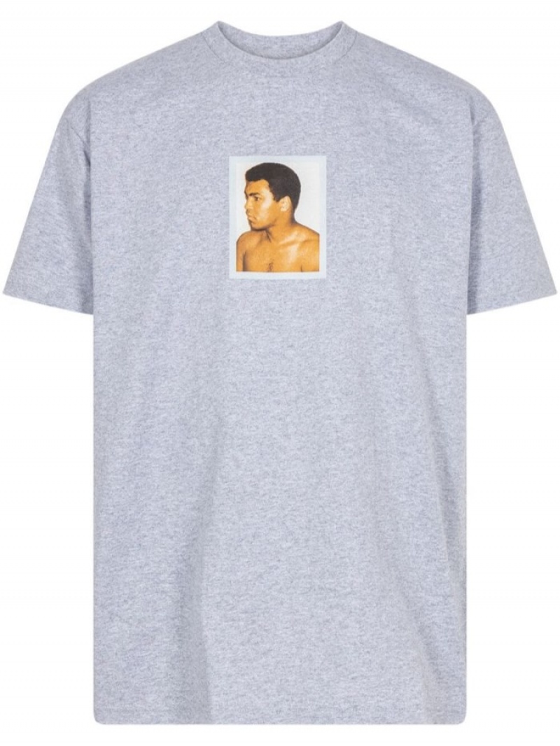 Camisetas Supreme Ali/Warhol Photograph-print Hombre Gris Colombia | U7G-85172