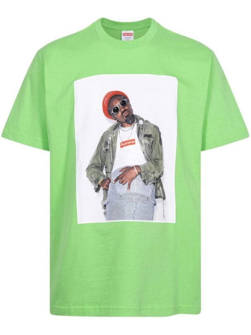 Camisetas Supreme Andre 3000 Estampadas-print Hombre Verde Colombia | Z2V-46378