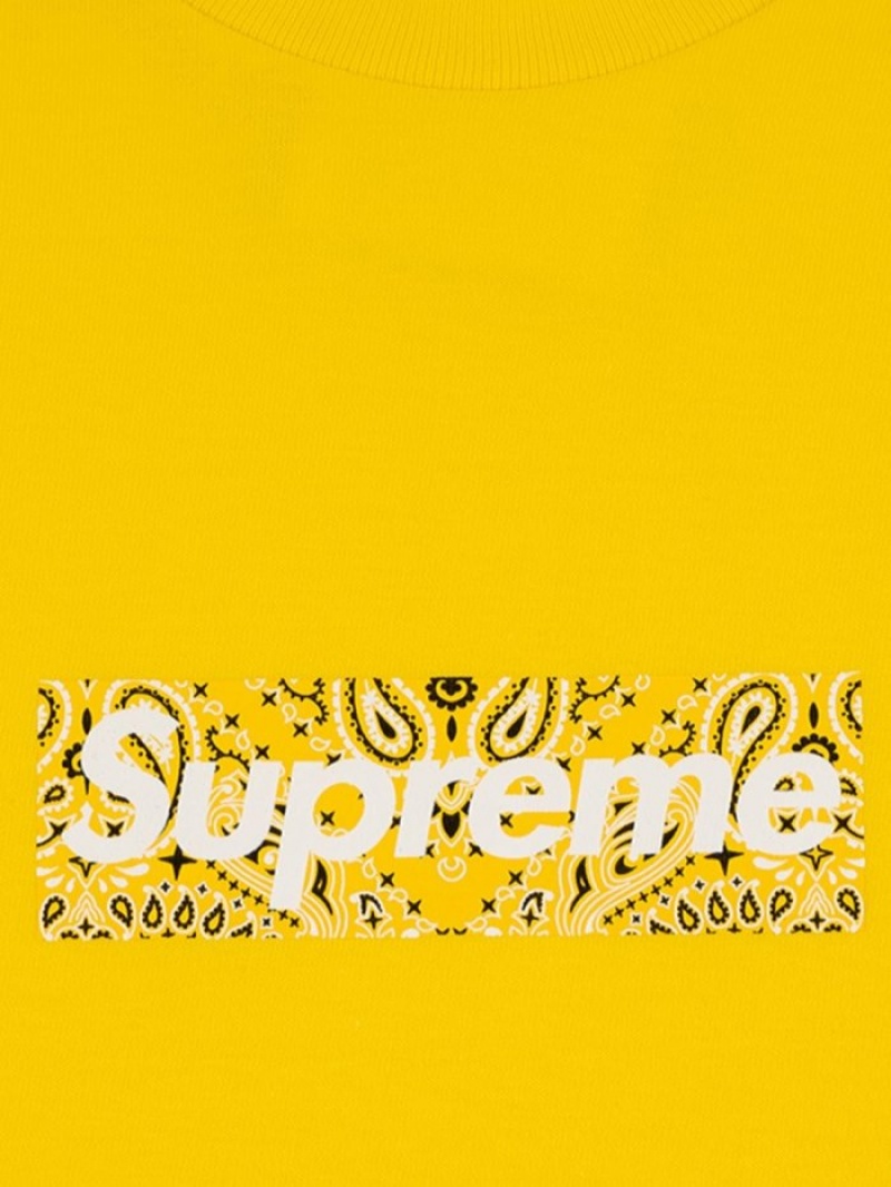 Camisetas Supreme Bandana Box Logo Crew Neck Hombre Amarillo Colombia | M9D-81737