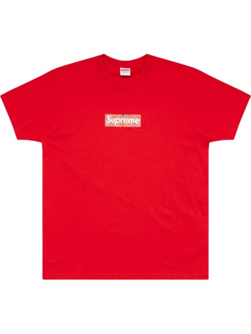 Camisetas Supreme Bandana Box Logo Crew Neck Hombre Rojas Colombia | E1W-30872