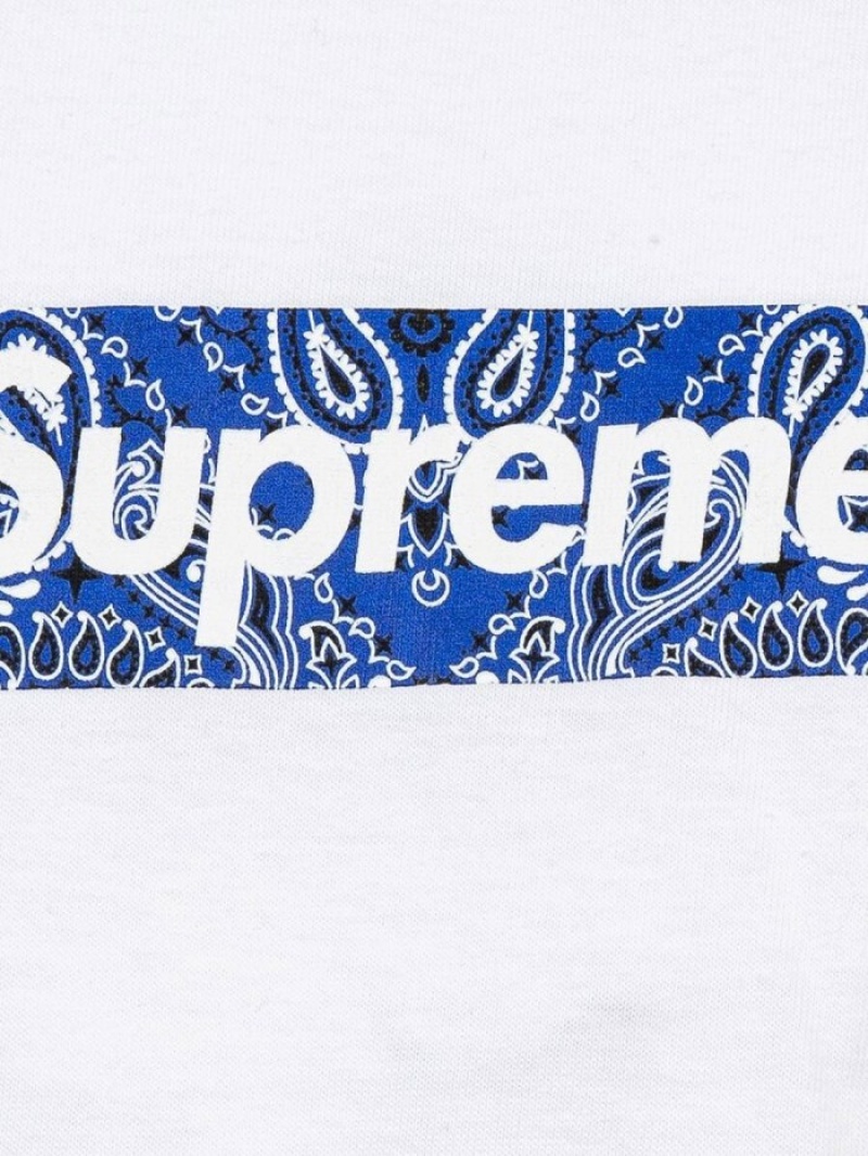 Camisetas Supreme Bandana Box-logo Hombre Blancas Colombia | N6Q-07346