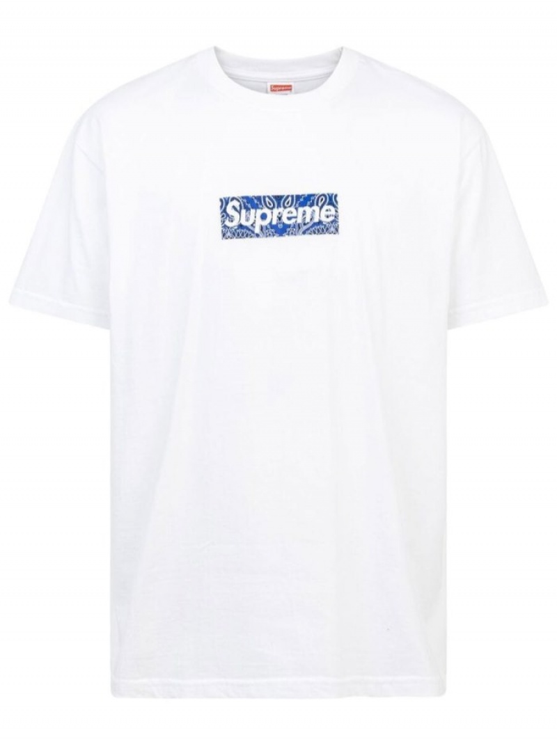 Camisetas Supreme Bandana Box-logo Hombre Blancas Colombia | N6Q-07346