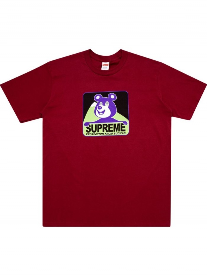 Camisetas Supreme Bear Estampadas-print Hombre Rojas Oscuro Colombia | I1I-66327