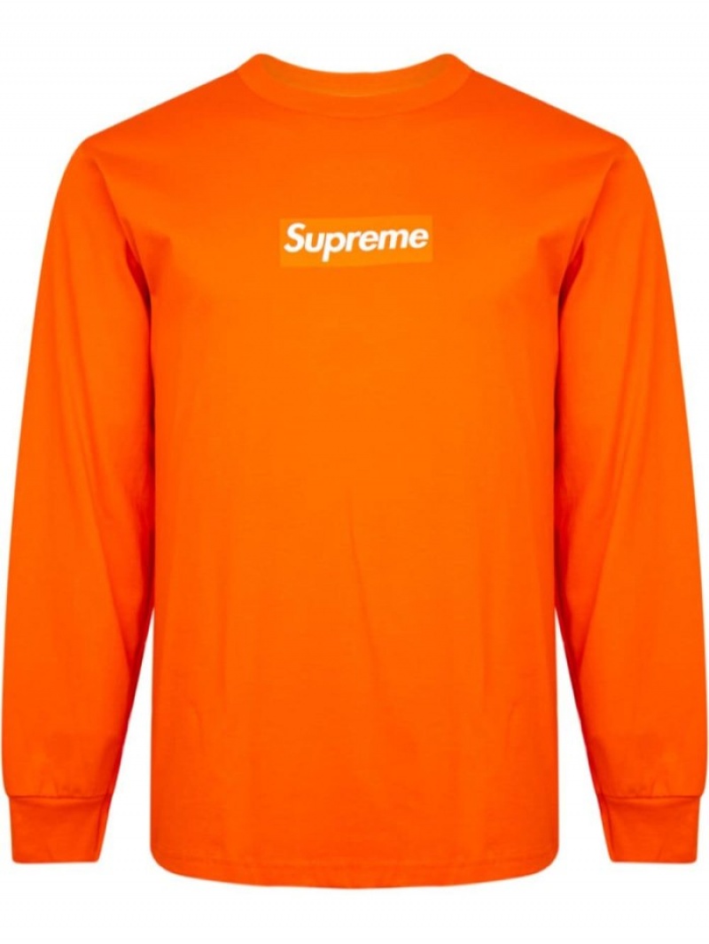 Camisetas Supreme Box Logo Long-sleeve Hombre Naranjas Colombia | J7X-21805