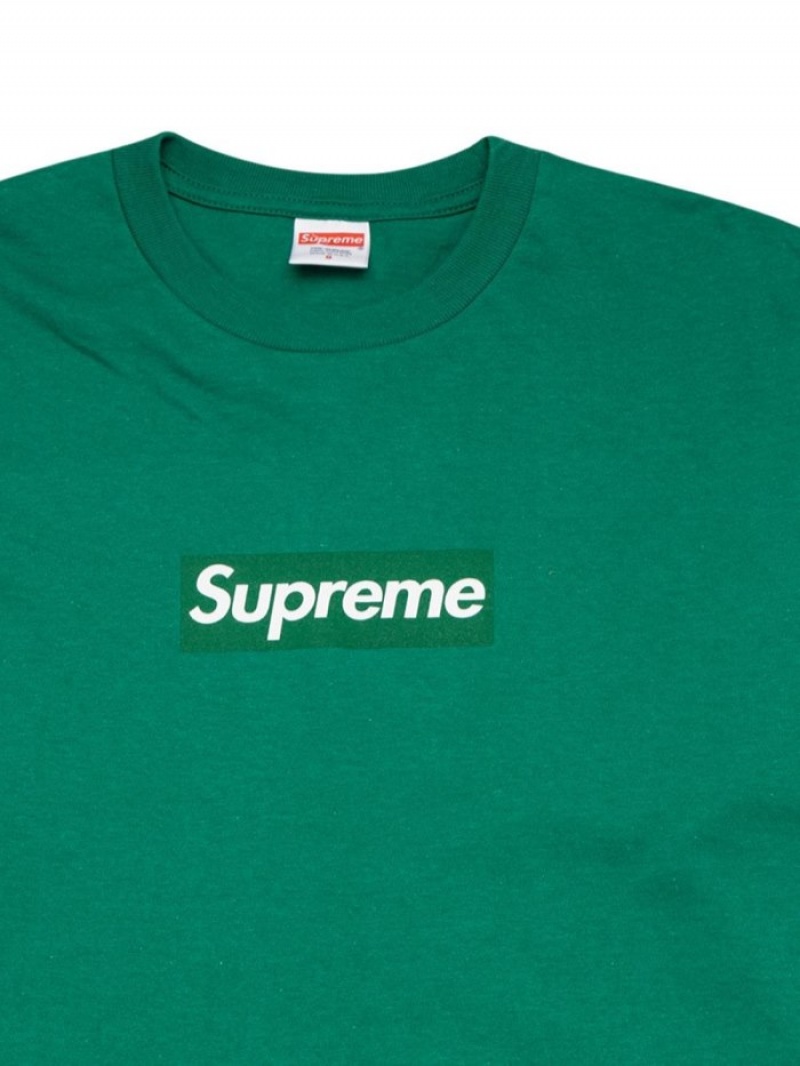 Camisetas Supreme Box Logo Long-sleeve Hombre Verde Colombia | V7G-11506