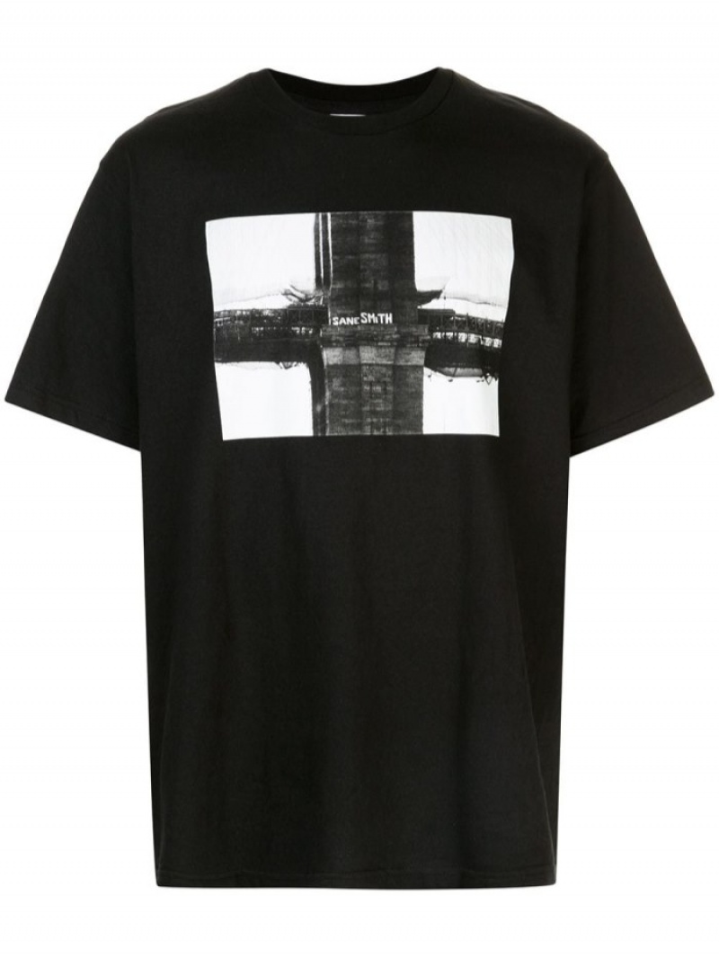 Camisetas Supreme Bridge Crew Neck Hombre Negras Colombia | S0H-56695