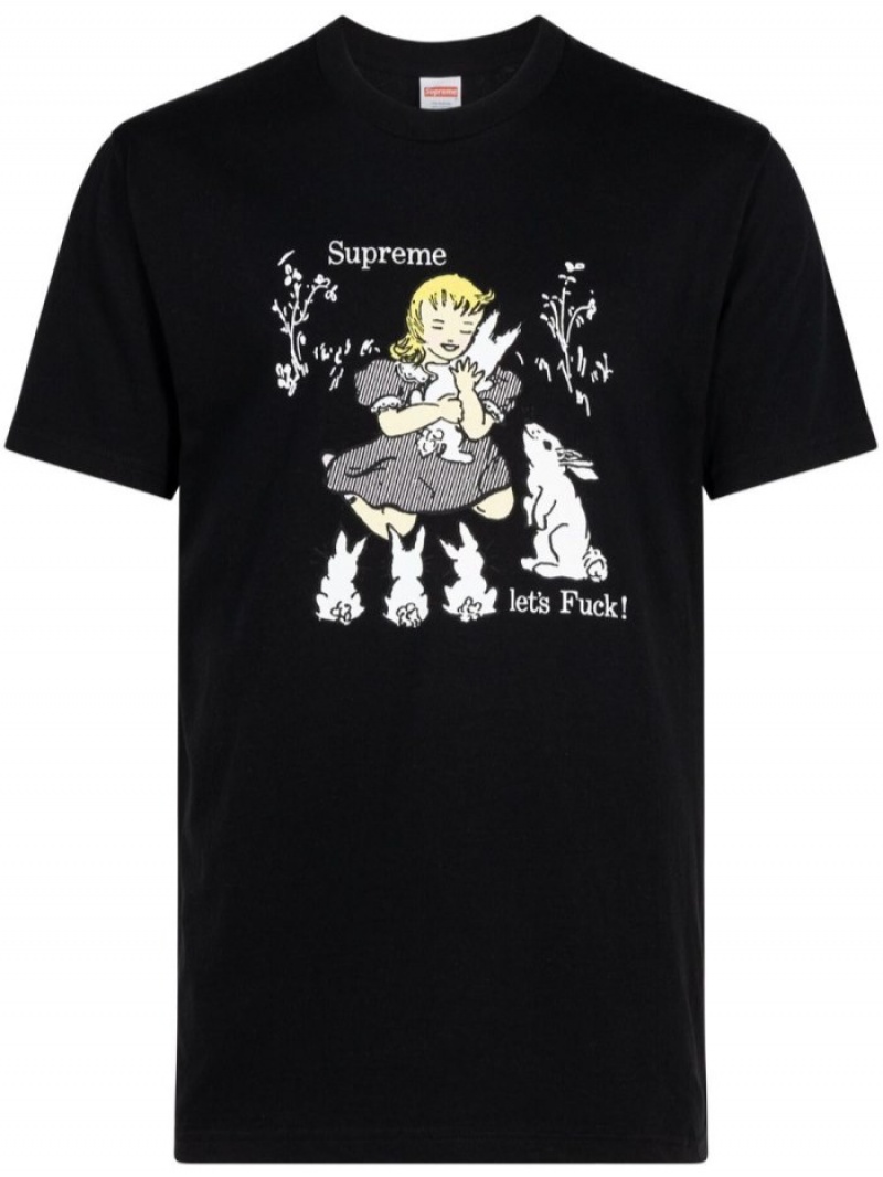 Camisetas Supreme Cartoon-print Algodon Hombre Negras Colombia | V2E-37729