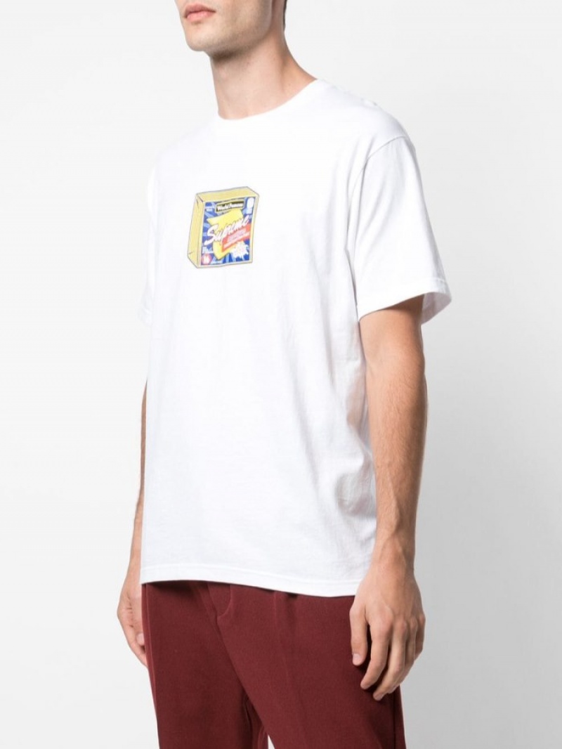 Camisetas Supreme Cheese Estampadas-print Hombre Blancas Colombia | X7S-53693