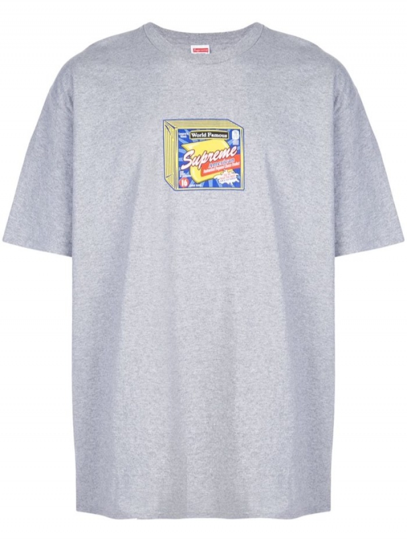 Camisetas Supreme Cheese Printed Hombre Gris Colombia | T6R-51578