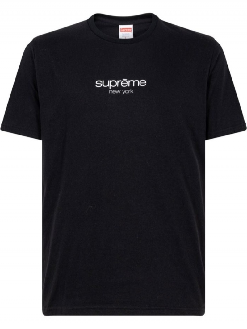 Camisetas Supreme Classic Logo Crew Neck Hombre Negras Colombia | L6I-23911