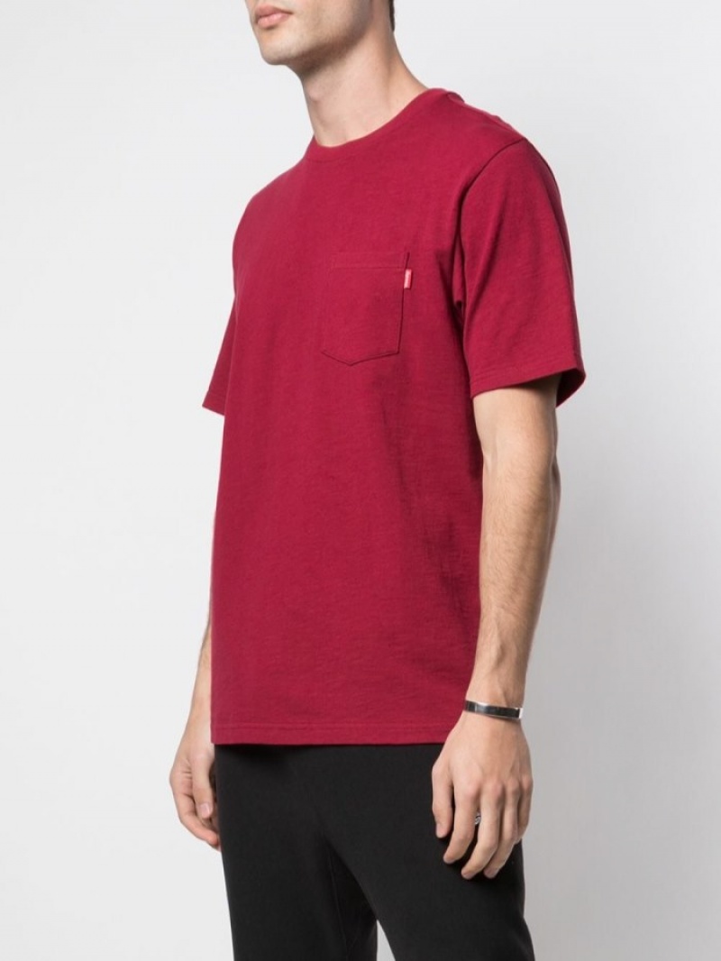 Camisetas Supreme Corta-sleeve Pocket Hombre Rojas Colombia | S8D-01378