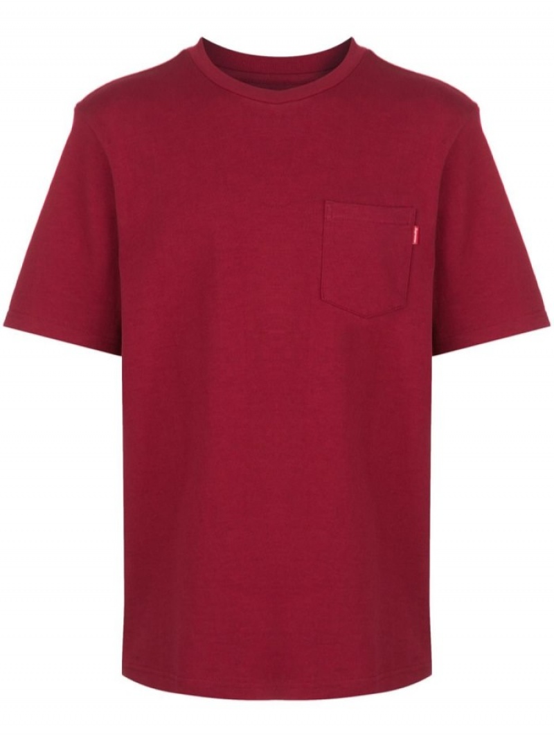 Camisetas Supreme Corta-sleeve Pocket Hombre Rojas Colombia | S8D-01378