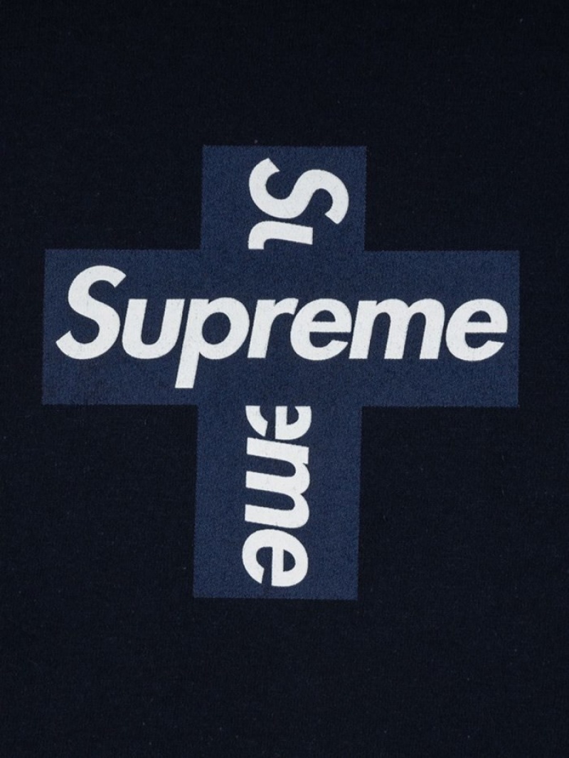 Camisetas Supreme Cross Box Logo Hombre Azules Colombia | B9H-37850