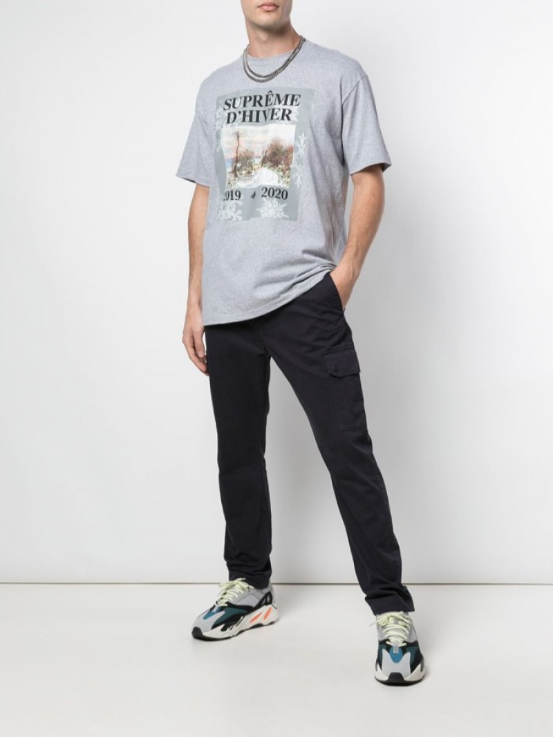 Camisetas Supreme D'hiver Estampadas-print Hombre Gris Colombia | D4Z-75315