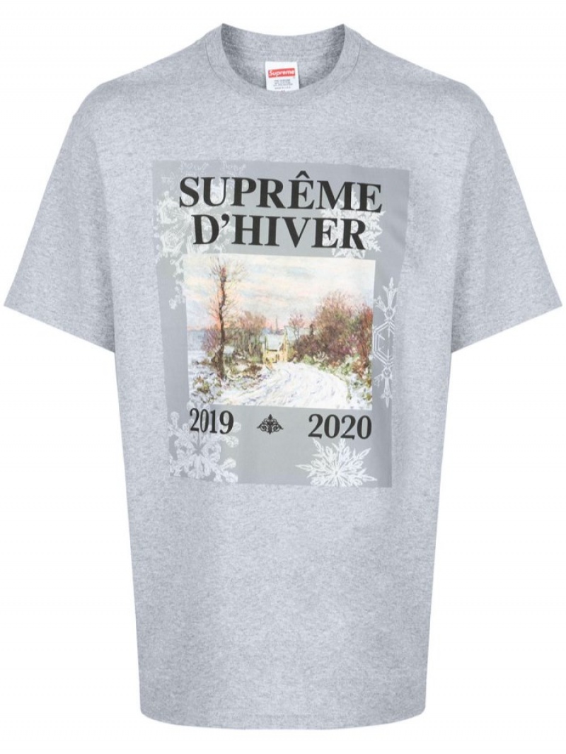 Camisetas Supreme D\'hiver Estampadas-print Hombre Gris Colombia | D4Z-75315