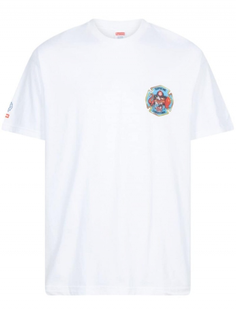 Camisetas Supreme Fdny Engine 9 Hombre Blancas Colombia | W3P-70439