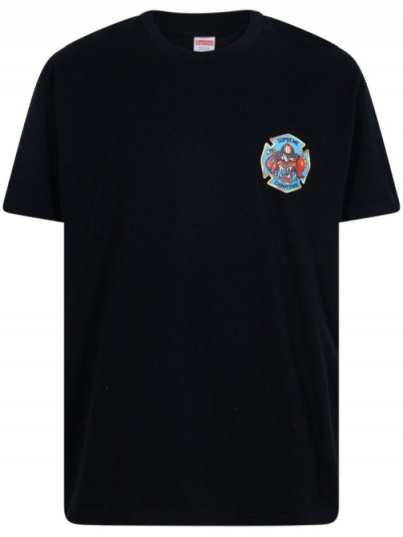 Camisetas Supreme Fdny Engine 9 Hombre Negras Colombia | T0B-21335