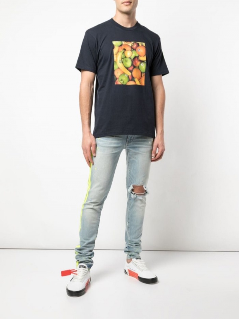 Camisetas Supreme Fruit-print Crew Neck Hombre Negras Colombia | T0X-77673