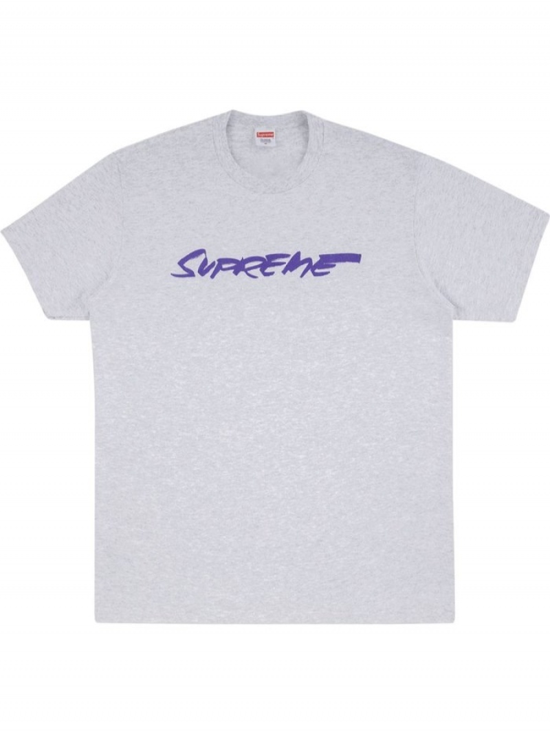 Camisetas Supreme Futura Logo Hombre Gris Colombia | P7H-23408