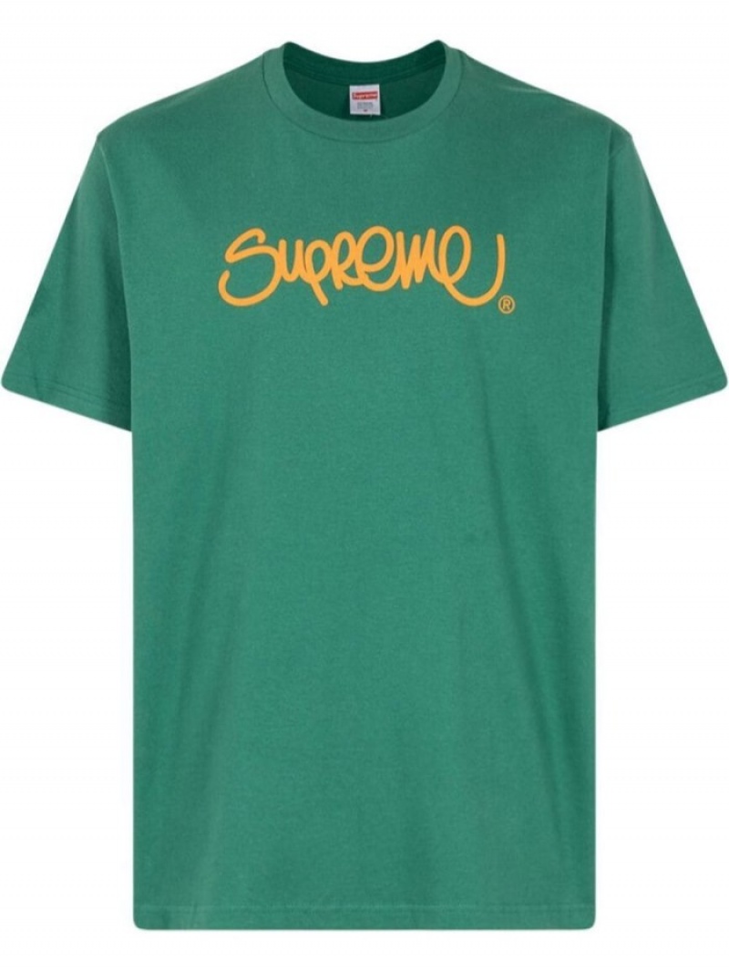 Camisetas Supreme Handstyle Logo Print Hombre Verde Colombia | K1L-42597