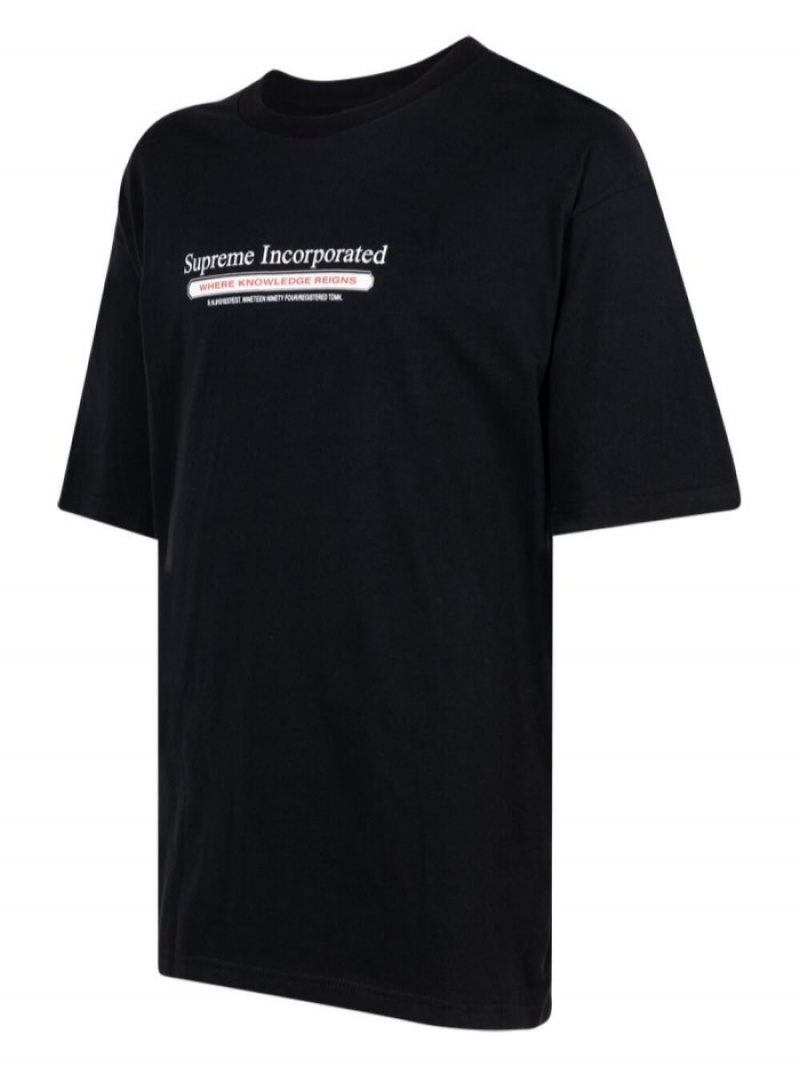 Camisetas Supreme Inc. Slogan-print Hombre Negras Colombia | W2O-01989