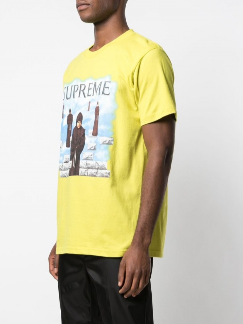 Camisetas Supreme Levitation Corta-sleeve Hombre Amarillo Colombia | Y3Y-77205