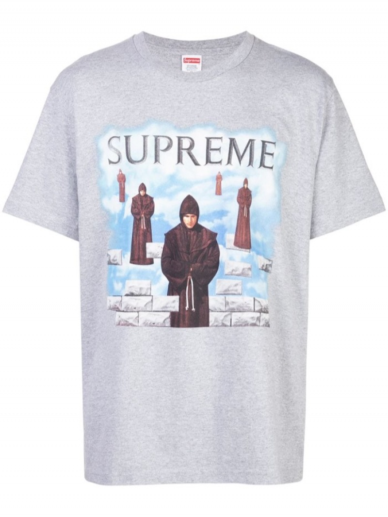 Camisetas Supreme Levitation Estampadas-print Hombre Gris Colombia | I7A-30630