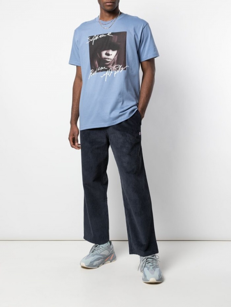 Camisetas Supreme Mary J. Blige Crew Neck Hombre Azules Colombia | K3X-47788